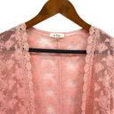 In Loom Pink Floral Embroidered Lace Kimono  Boutique Photo 4