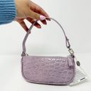 NWT By Far Rachel Mini Lilac Circular Crocodile Croc Embossed Leather Small Bag Photo 6