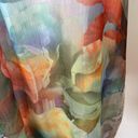 Live and let live  Floral v neck tank Top Sleeveless shell Blouse orange blue Photo 6