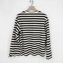 H&M Long Sleeve T-Shirt Striped Drop Shoulder Crew Neck Cream Black Women's S Photo 1