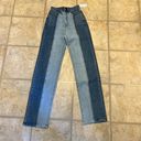 PacSun Size 22  Eco Two-Tone Color Block '90s Boyfriend Jeans Baggy Fit Photo 5