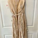 Rebecca Taylor  Dress Womens 10 Biege Tulip Wrap Marzipan Combo Midi V Neck Photo 7