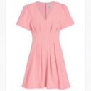 Cinq à Sept  Women's Pink V-Neckline Dorine Pintucked Mini Dress Size 12 Photo 1