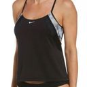 Nike  Tankini Size Small Earth Dye Swim Tie Dye Black Gray Layered Sports Bra NWT Photo 0