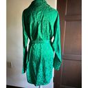 12th Tribe  | Green Jacquard Satin Belted Shirtdress After Party | Size Small Photo 5