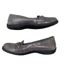 Vionic  Alda Metallic‎ Lizard Pewter Leather Chained Toe Loafer Flat Size 7 Photo 1