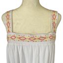 Blue Rain women's medium fully lined white tribal embroidered flowy summer dress Photo 3