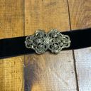 Vintage Regency Baroque Silverand velvet belt large Black Photo 1