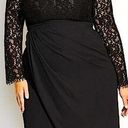 City Chic  Elegant Lave Long Sleeve Dress Black Sweetheart Neck Lined Layered 26 Photo 0