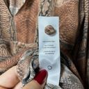 frame denim FRAME Willa Snakeskin Print Silk Crepe De Chine Blouse Sepia Multi Brown Large Photo 13