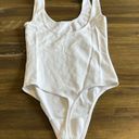 Aritzia  Wilfred Dree White Tank Bodysuit Stretchy Scoop Neck Thong XXS Photo 3