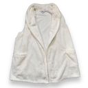 Croft & Barrow  Vest Cream Faux Fur Textured Open Front Fuzzy Cozy Warm Petite XL Photo 2