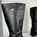 Vtg Y2K Harley Davidson Black Leather Tall Pavement Boots Sz 7.5 Chunky Moto Photo 5