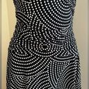 London Times  Black & White Polkadots Midi Short Sleeves Empire Dress Waist SZ 8 Photo 2