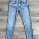 Rag and Bone  Dre Low Rise Slim Boyfriend Jeans Dobbie Light Blue Distressed US 25 Photo 0