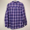 LL Bean Purple Plaid Sherpa Fleece Lined Flannel‎ Shirt Jacket Shacket LARGE Photo 6