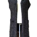 CAbi  Long Sweater Cardigan Roll Neck Fringe Hem Dark Grey Women’s Size Medium Photo 1