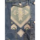 LuLaRoe  Womens Jean Jacket Embroidered Aztec Southwest Size S Photo 1