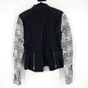 Walter Baker  Womens Dalmatian Speckled Leather Zip-Up Jacket Black White Size XS Photo 4