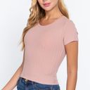 Active USA Pink Ribbed Knit Small Top  Photo 0