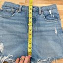 Levi's Premium Denim Ribcage High Waisted Cut Off Distressed Shorts Size 28 Photo 9