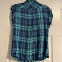 Rails  Blue & Aqua Plaid Sleeveless Women’s Top Photo 6