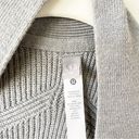 Lululemon  Merino Wool Blend Ribbed Long Wrap Sweater Cardigan Size 6 Gull Grey Photo 6