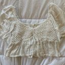 Crochet Boho Top White Size M Photo 0