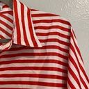 Toska  Red White Striped Chiffon Button Down Blouse Sz L Photo 2