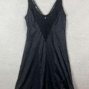 JC Penny Vintage  Fantasia Nightgown Black Satin Lace Trim Size 36 (M) Union Made Photo 0