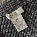 Cache  Y2K Vintage Silver Silk Metallic Ribbed Knit Asymmetrical Going Out Top XS Photo 5