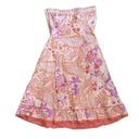 EXPRESS Vintage  pink floral sequin tube top strapless fit and flare midi dress Photo 9