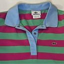 Lacoste  Woman’s  Pink and Green Stripped Polo Shirt Photo 3