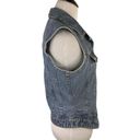 Vintage Blue Red Lodge  Button Front Sleeveless Denim Jean Vest Size Medium Photo 6