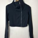 Lululemon Principal Cropped Moto Jacket Size 4 Long Sleeve‎ Full Zip Gray White Photo 0