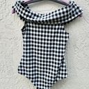 Beach Riot  Gingham Off-the-Shoulders One Piece Swimsuit Black/White Women's Sz S Photo 4