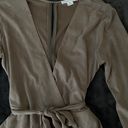 Love Riche Boutique  Taupe Long Sleeve Suede Romper Photo 1