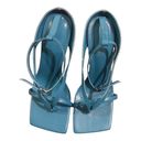 Bottega Veneta Bitters Veneta blue leather square toe ankle strap sandal. Photo 4