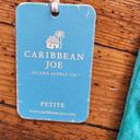 Caribbean Joe  Island Supply Co Petite Collared Polo Top Pappagallo Teal Size Lg Photo 6