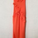 House Of CB  'Pixie' Flame Orange Ruffle Maxi Dress NWOT size XS Photo 4