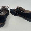 Salvatore Ferragamo  Suede Oxford Lace Up Flats Black Brown Size 7 AA Photo 7