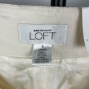 Loft Ann Taylor  Cream Silk Linen Laura Wide Leg Trouser Pants Photo 4