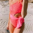 Beach Riot REVOLVE |  | Rae Barbie Pink Leopard Cutout Ribbed Swimsuit | Large Photo 2