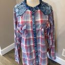 A.L.C. Woman Red & Blue Plaid Long Sleeve Button Down Shirt Women’s Plus Size 3X Photo 1