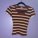 No Bo Stretchy Ribbed Striped Tee Photo 1