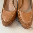 Cole Haan Platform Wedge Slingback Shoes Sandals Tan Camel Leather Sz 7.5 Photo 2