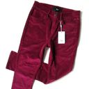 3x1 NWT  W3 Higher Ground in Merlot Stretch Velvet Mini Split Crop Pants 26 Photo 1