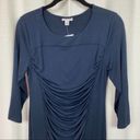 A pea in the pod  Navy Blue Ruched Body Con Maternity Dress Sz.M NWT Photo 2