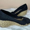 Ralph Lauren Lauren  Cecilia Espadrille Black Peep Toe 2" Wedge Size 5 Photo 9