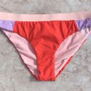 The Bikini Lab Pink and Orange Colorblock  Swim Bottoms Photo 2